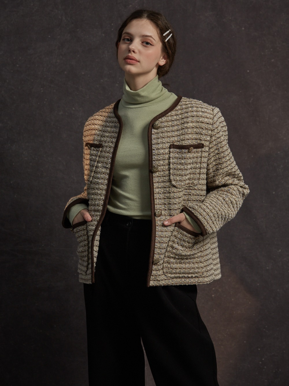 Wool Tweed Jacket Ivory